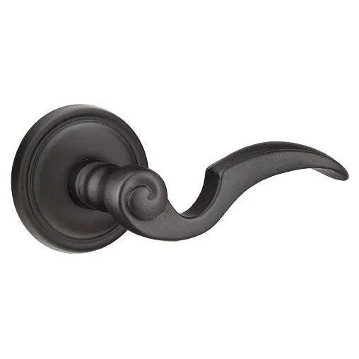 Emtek Napoli Lever With #12 Rosette Flat Black Bronze Patina