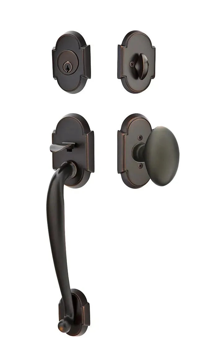 Emtek Nashville Tubular Handleset with Egg Knob in Oil Rubbed Bronze finish