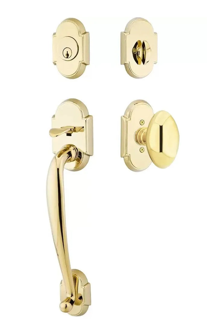 Emtek Nashville Tubular Handleset with Egg Knob in Polished Brass finish