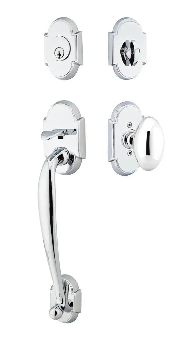 Emtek Nashville Tubular Handleset with Egg Knob in Polished Chrome finish