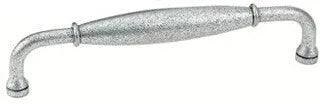 The Emtek Normandy Door Pull, 8" Center to Center in Satin Steel finish