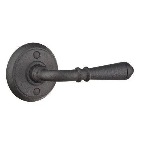 Emtek Normandy Lever With #2 Rosette Flat Black Steel
