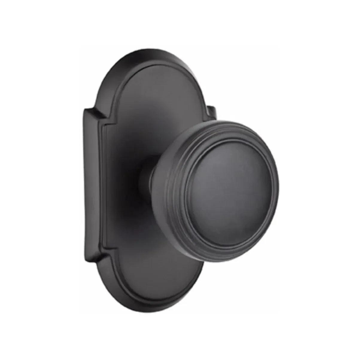 Emtek Norwich Knob With #8 Rosette in Flat Black finish