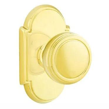 Emtek Norwich Knob With #8 Rosette in Lifetime Polished Brass finish