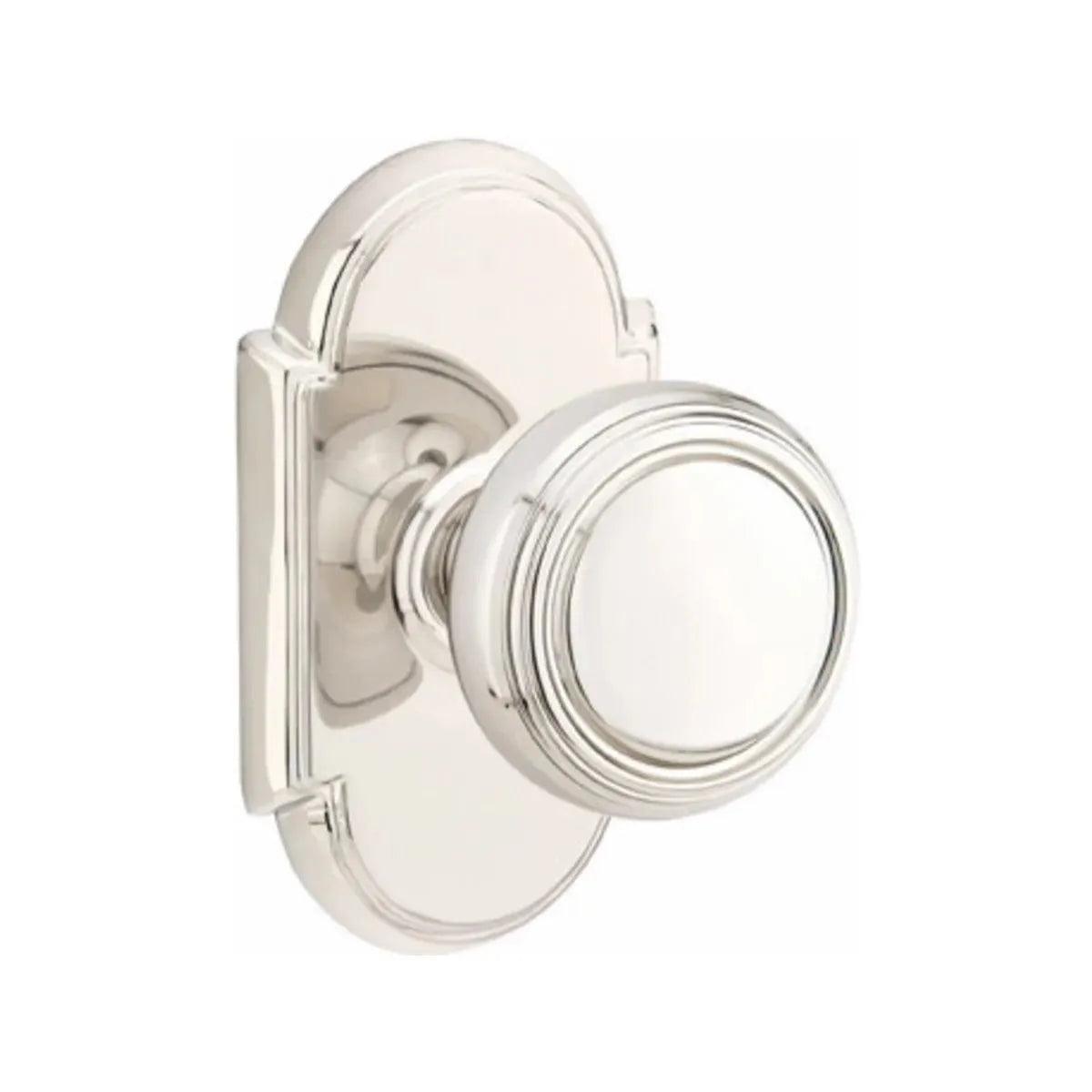 Emtek Norwich Knob With #8 Rosette in Lifetime Polished Nickel finish