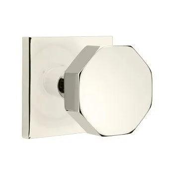 Emtek Octagon Knob with Square Rosette in Lifetime Polished Nickel finish