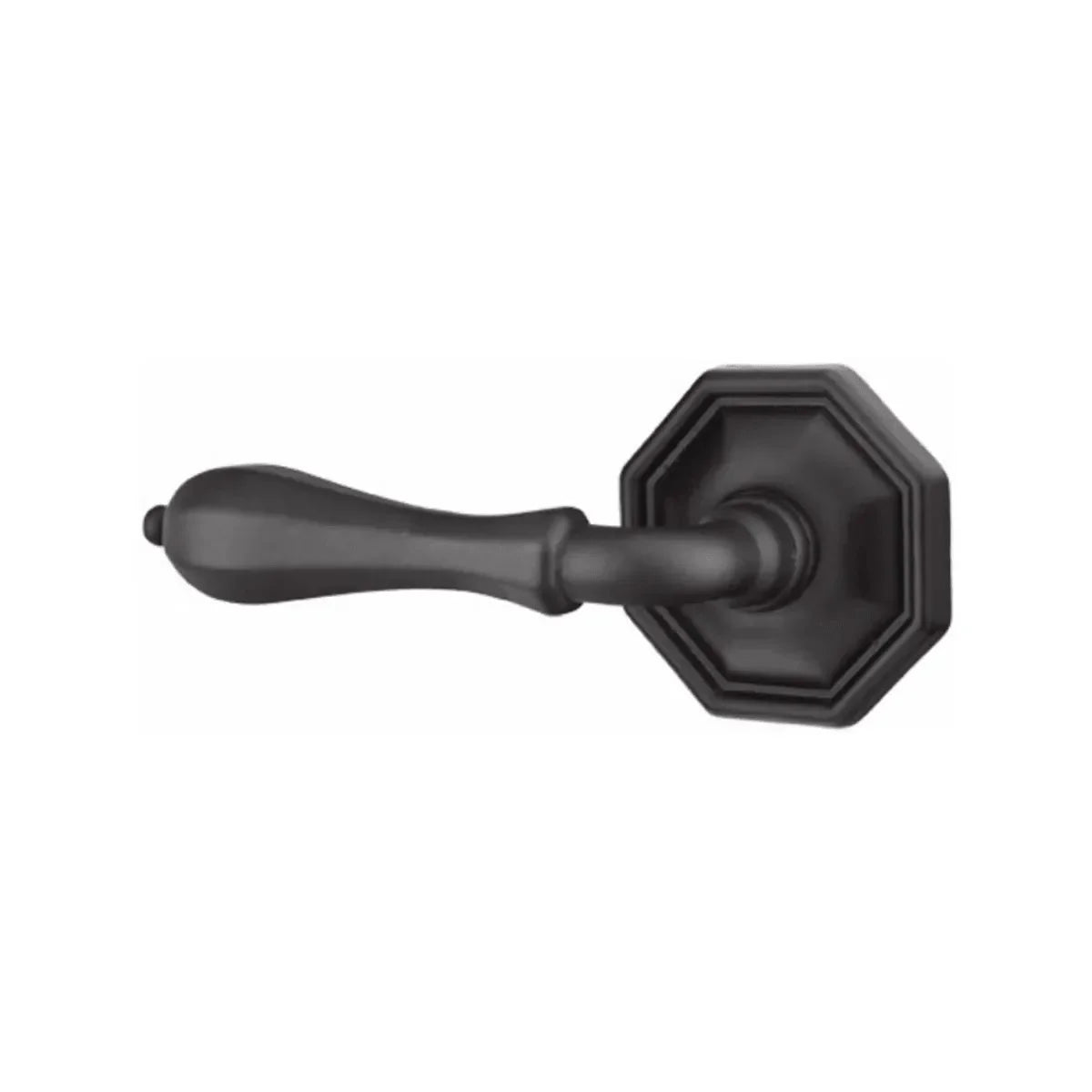 Emtek Octagon Lever With #15 Rosette Flat Black Bronze Patina