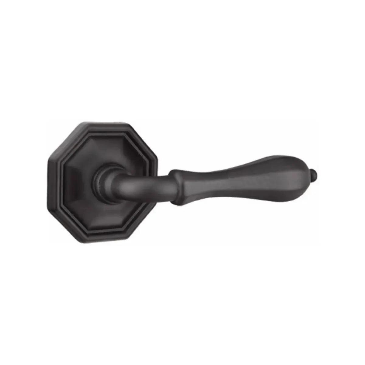Emtek Octagon Lever With #15 Rosette Flat Black Bronze Patina