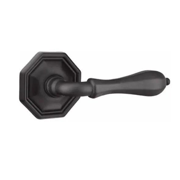 Emtek Octagon Lever With #15 Rosette Flat Black Bronze Patina