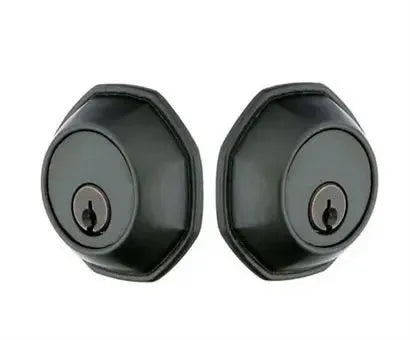 Emtek Octagon Tuscany Bronze Keyed Deadbolt in Flat Black Bronze Patina finish