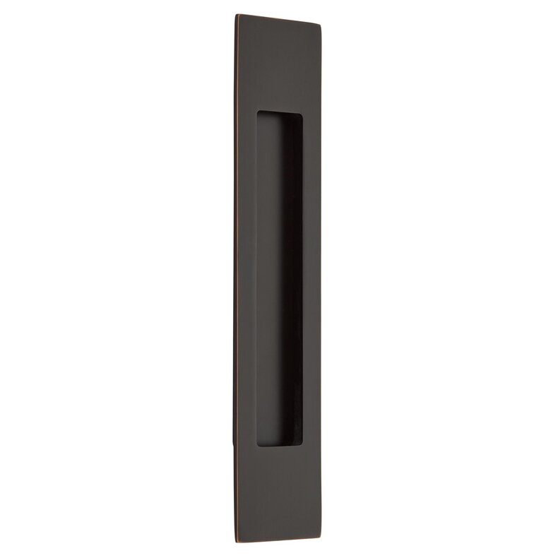 The Emtek 10" Modern Rectangular Flush Pull in Oil Rubbed Bronze finish