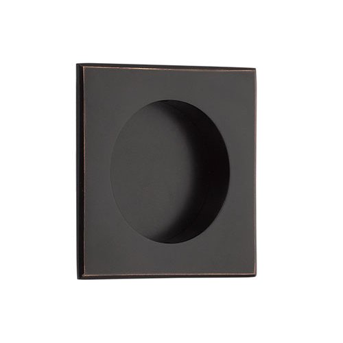 The Emtek 2 1/2" Square Flush Pull in Oil Rubbed Bronze finish