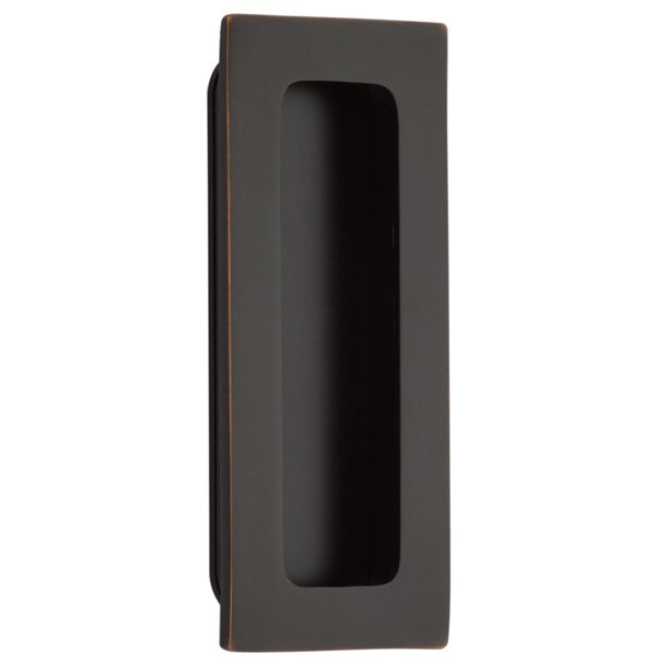 Emtek 4" Modern Rectangular Flush Pull in Oil Rubbed Bronze finish