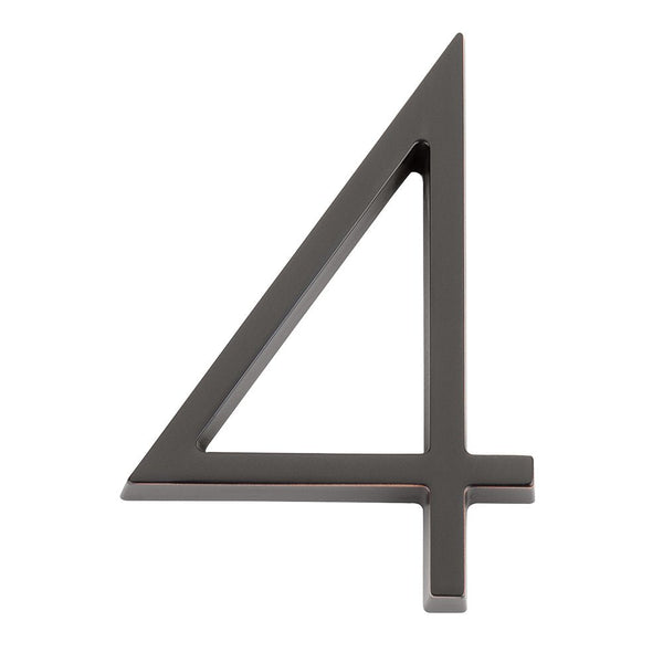 Emtek 7" Modern House Number, No. 4 in Oil Rubbed Bronze finish