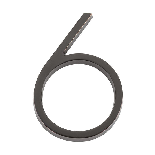 Emtek 7" Modern House Number, No. 6 in Oil Rubbed Bronze finish