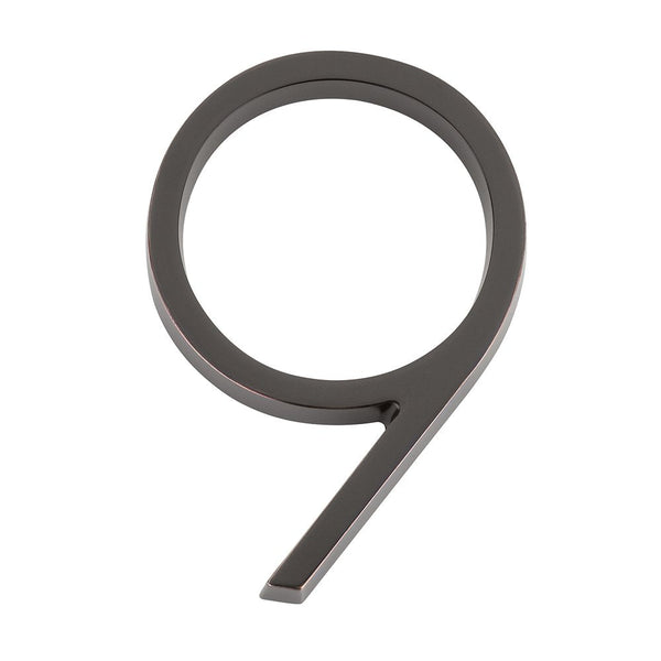 Emtek 7" Modern House Number, No. 9 in Oil Rubbed Bronze finish