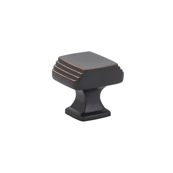 The Emtek Art Deco Cabinet Knob, 1 1/4" in Oil Rubbed Bronze finish