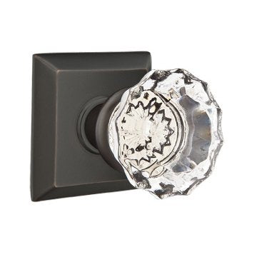 Emtek Astoria Clear Knob with Quincy Rosette in Oil Rubbed Bronze finish