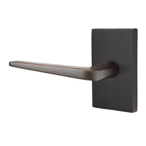 Emtek Athena Lever With Modern Rectangular Rosette in Oil Rubbed Bronze finish