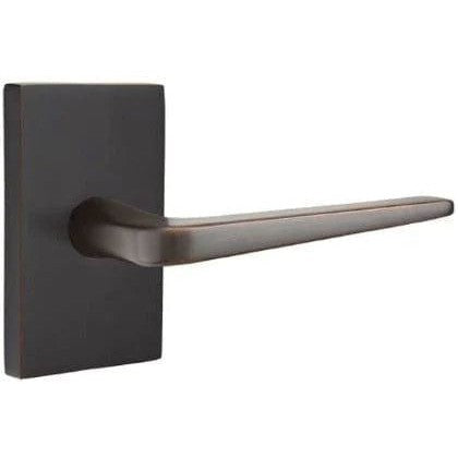 Emtek Athena Lever With Modern Rectangular Rosette in Oil Rubbed Bronze finish