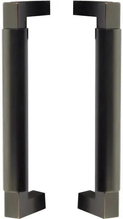 The Emtek Back to Back Hercules Smooth Door Pull, 8" Center to Center in Oil Rubbed Bronze finish