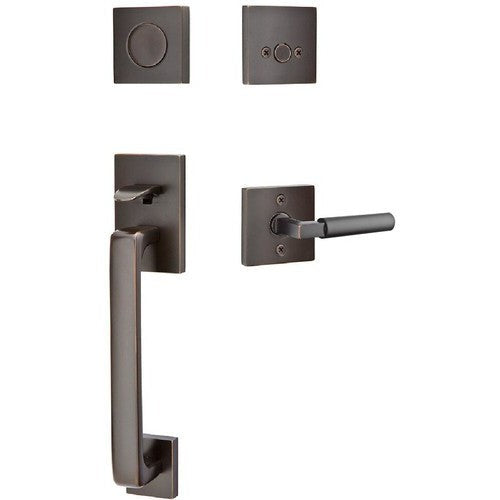 Emtek Baden Entrance Handleset With Hercules Lever in Oil Rubbed Bronze finish