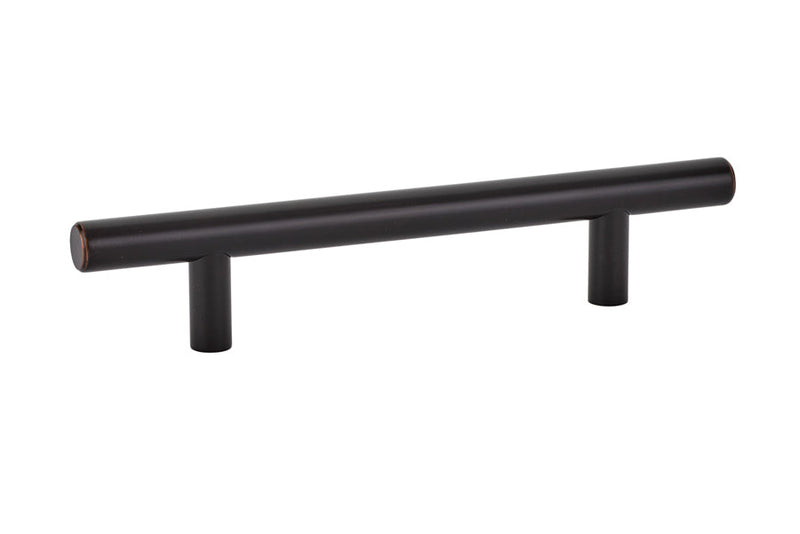 The Emtek Bar Cabinet Pull, 4" Center to Center in Oil Rubbed Bronze finish