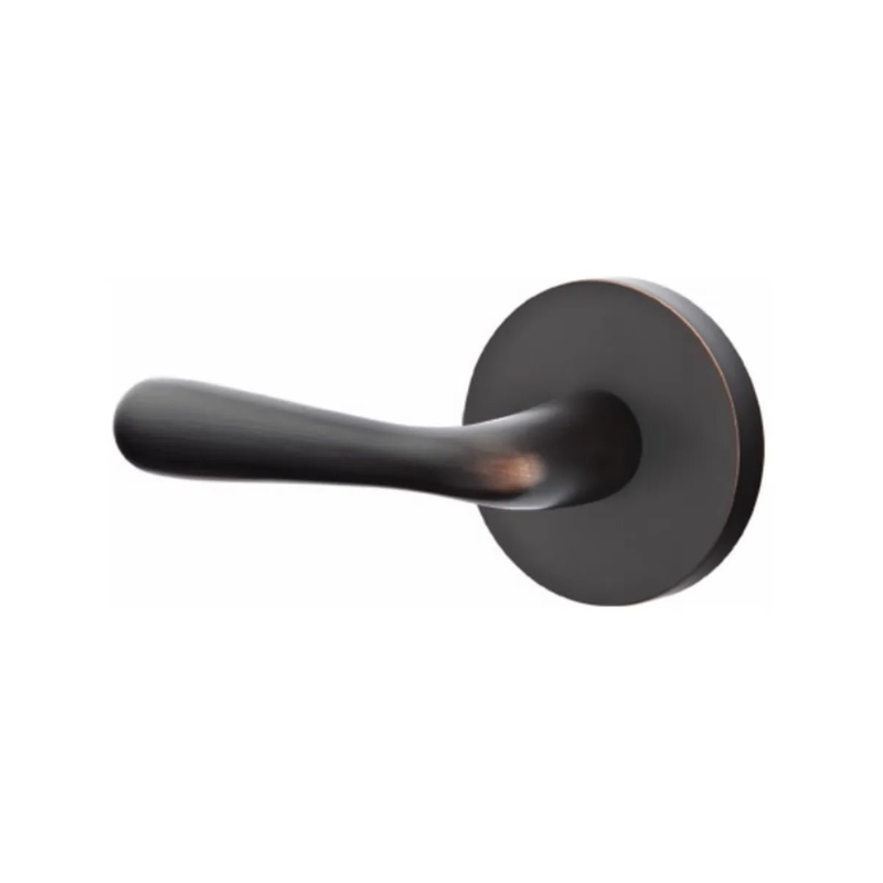 Emtek Basel Lever With Disk Rosette in Oil Rubbed Bronze finish