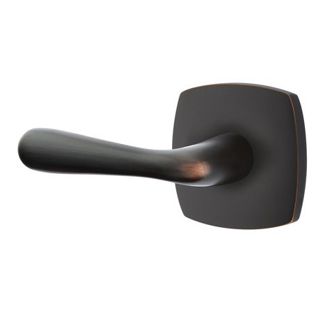 Emtek Basel Lever With Urban Modern Rosette in Oil Rubbed Bronze finish