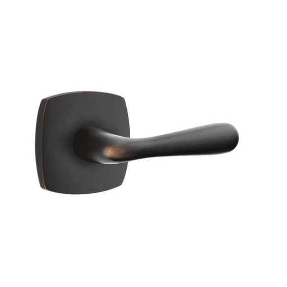 Emtek Basel Lever With Urban Modern Rosette in Oil Rubbed Bronze finish