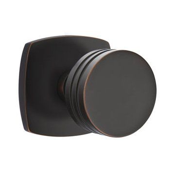 Emtek Bern Knob with Urban Modern Rosette in Oil Rubbed Bronze finish