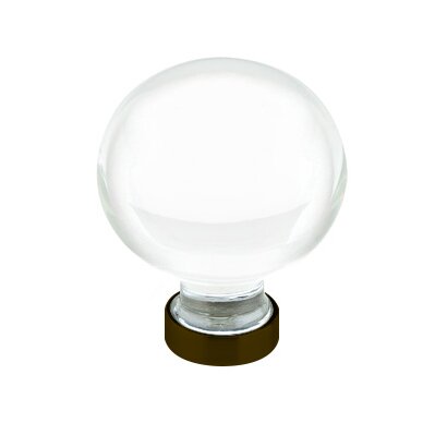 The Emtek Bristol Crystal Glass Knob 1-1/4" Wide (1-5/8" Projection) in Oil Rubbed Bronze finish