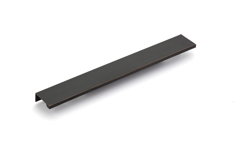 The Emtek Cabinet Edge Pull, 12" Center to Center in Oil Rubbed Bronze finish