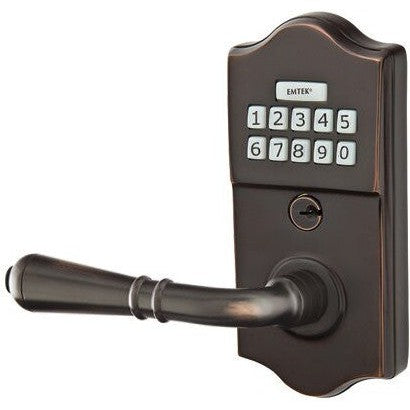 Emtek Classic Electronic Keypad Leverset with Turino Lever in Oil Rubbed Bronze finish