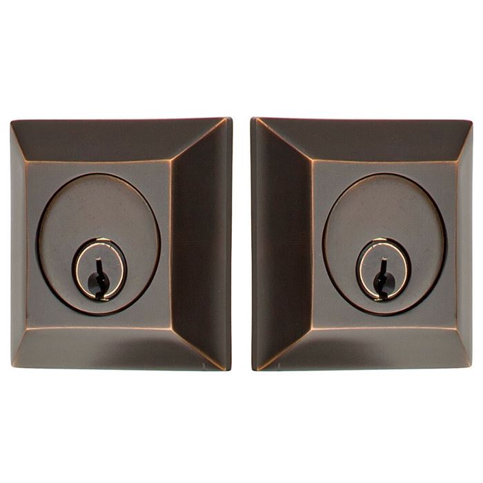 Emtek Double Cylinder Quincy Keyed Deadbolt in Oil Rubbed Bronze finish