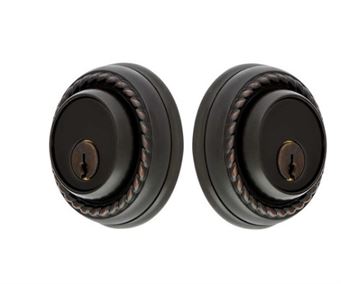 Emtek Double Cylinder Rope Keyed Deadbolt in Oil Rubbed Bronze finish