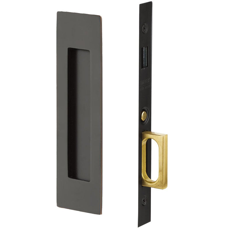 Emtek Dummy Narrow Modern Rectangular Pocket Door Mortise Lock in Oil Rubbed Bronze finish