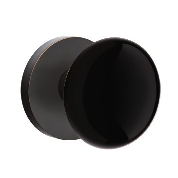 Emtek Ebony Knob with Disk Rosette in Oil Rubbed Bronze finish