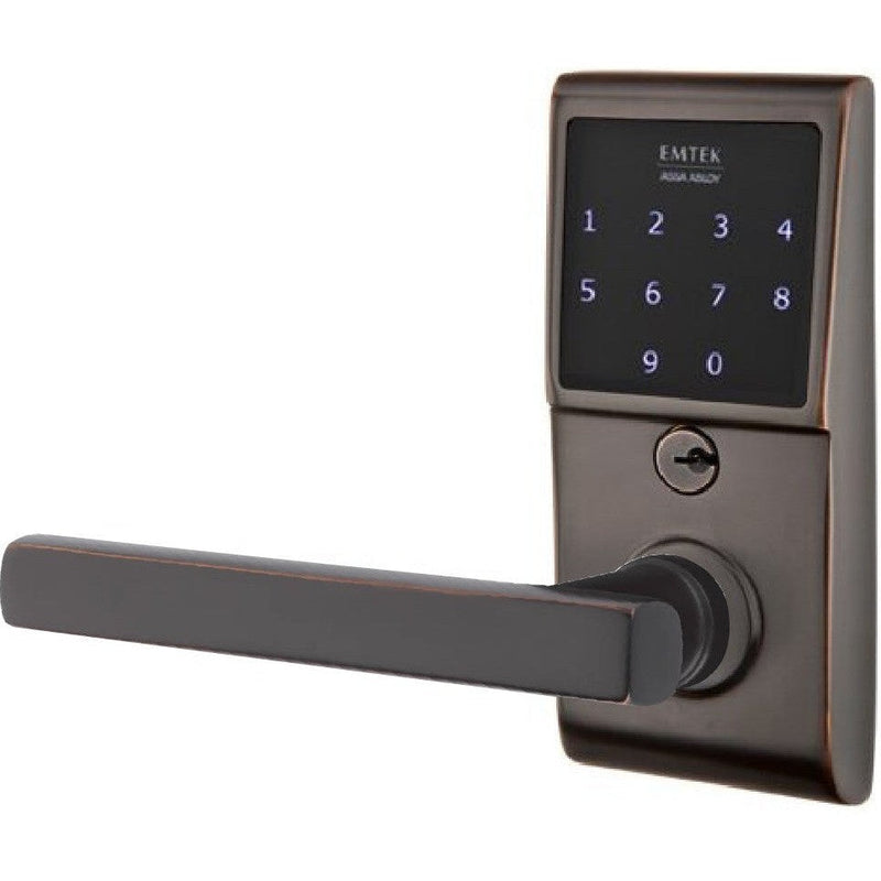 Emtek EMTouch Electronic Touchscreen Keypad Leverset with Freestone Lever in Oil Rubbed Bronze finish