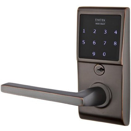 Emtek EMTouch Electronic Touchscreen Keypad Leverset with Helios Lever in Oil Rubbed Bronze finish