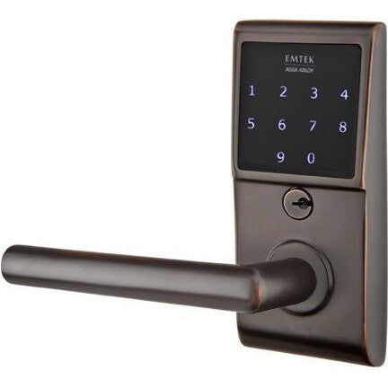 Emtek EMTouch Electronic Touchscreen Keypad Leverset with Stuttgart Lever in Oil Rubbed Bronze finish