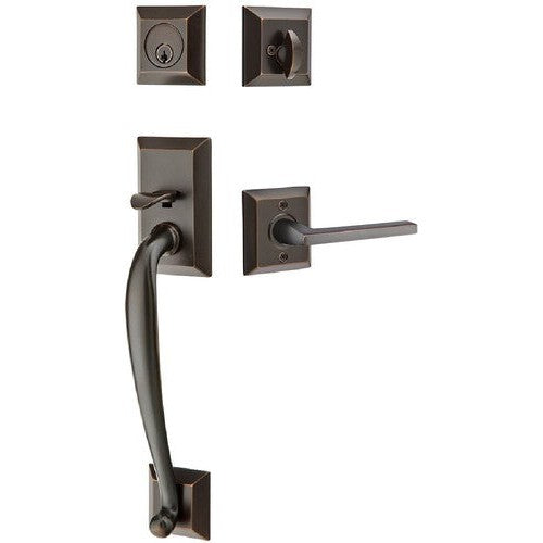 Emtek Franklin Tubular Entrance Handleset With Helios Lever in Oil Rubbed Bronze finish