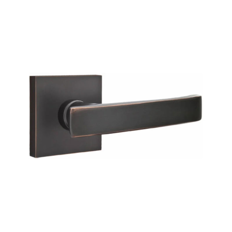 Emtek Geneva Lever With Square Rosette in Oil Rubbed Bronze finish