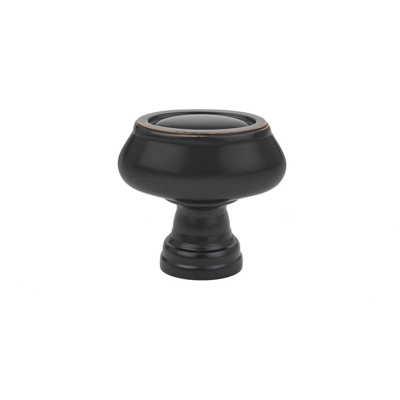 The Emtek Geometric Oval Cabinet Knob, 1 1/2" in Oil Rubbed Bronze finish