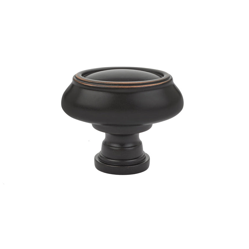 The Emtek Geometric Oval Cabinet Knob, 1 3/4" in Oil Rubbed Bronze finish