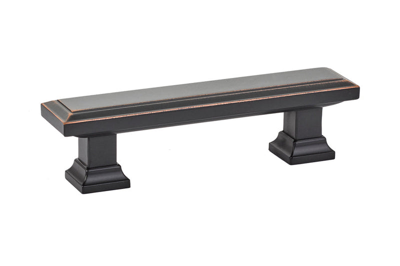 Emtek Geometric Rectangular Cabinet Pull, 3" Center to Center in Oil Rubbed Bronze finish