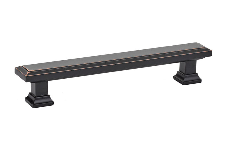 The Emtek Geometric Rectangular Cabinet Pull, 5" Center to Center in Oil Rubbed Bronze finish