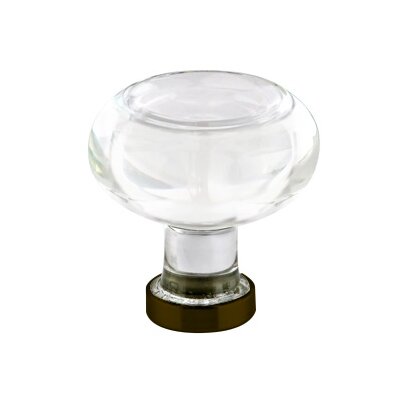 The Emtek Georgetown Crystal Glass Knob 1-1/4" Wide (1-1/2" Projection) in Oil Rubbed Bronze finish