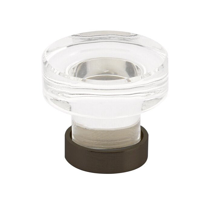 The Emtek Grayson Crystal Glass Knob 1-1/4" Wide (1-1/8" Projection) in Oil Rubbed Bronze finish