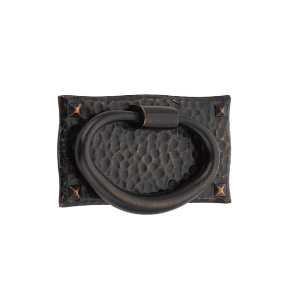 The Emtek Hammered Oval Cabinet Pull in Oil Rubbed Bronze finish